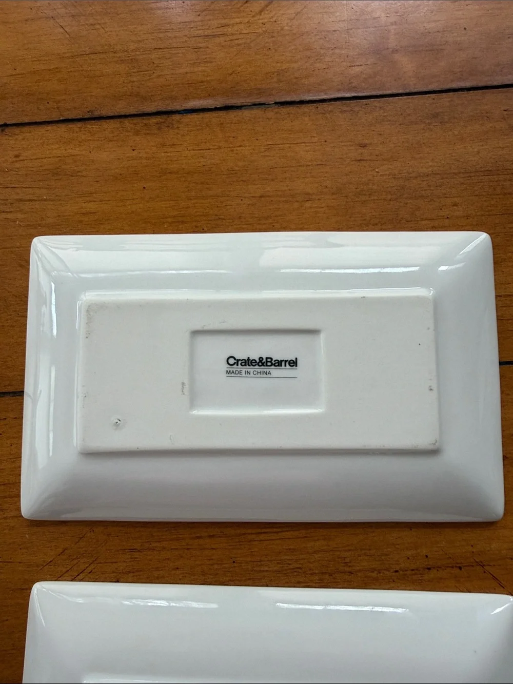 Crate & Barrel Ceramic Beer-Themed Snack Appetizer Plates - Set of 2